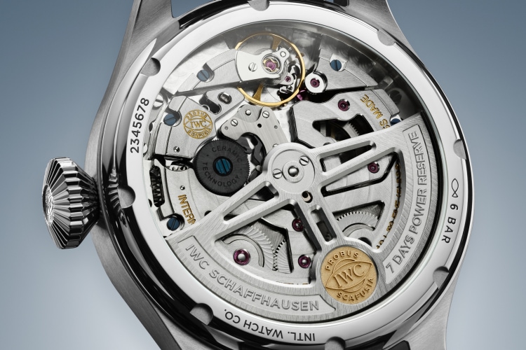 Image showing the decorated movement of Pilot's watch Perpetual calendar from the back