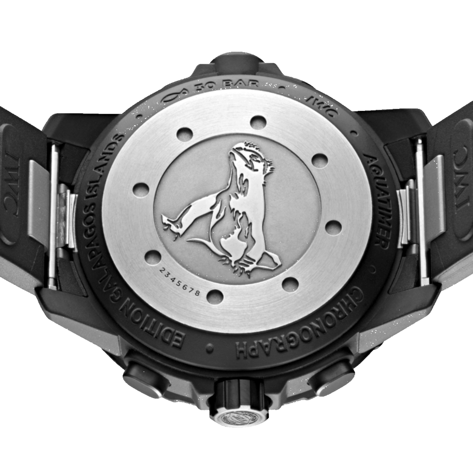IW379502 AQUATIMER CHRONOGRAPH EDITION «GALAPAGOS ISLANDS» with stainless steel case, black dial with luminescence and black rubber strap